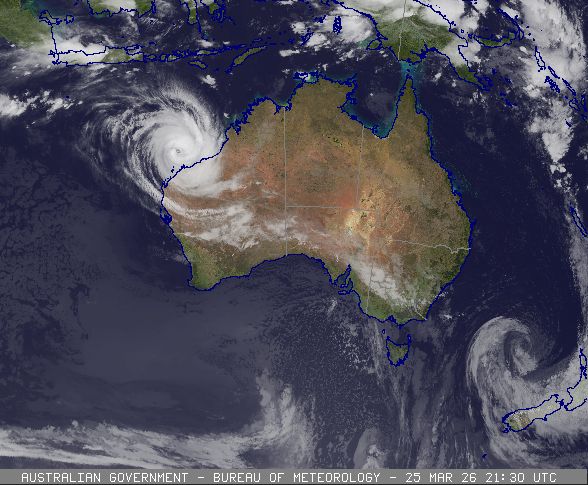 BOM cloud and surface composite satellite image