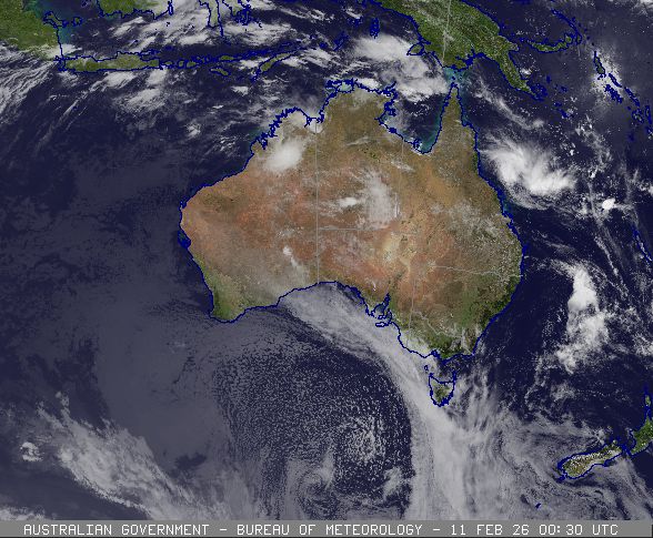 BOM cloud and surface composite satellite image