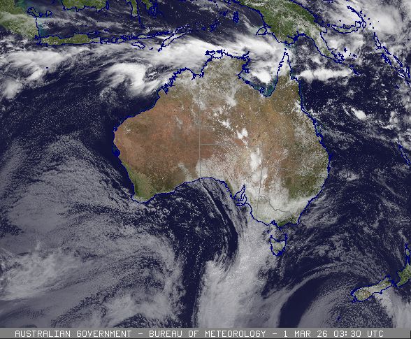 BOM cloud and surface composite satellite image