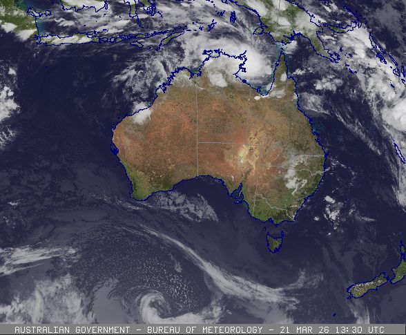 BOM cloud and surface composite satellite image