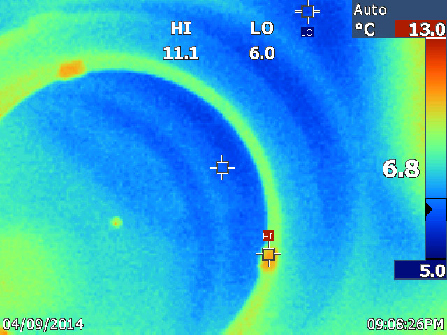 Primary mirror and mirror clips, center spot