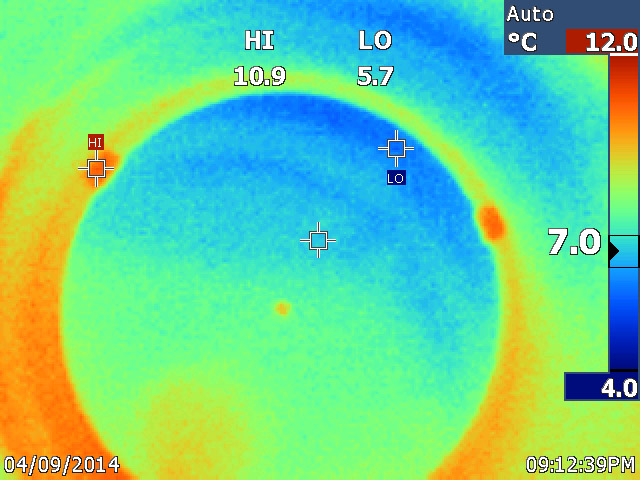 Closeup of primary mirror and mirror clips
