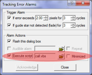 MaximDL Alarms