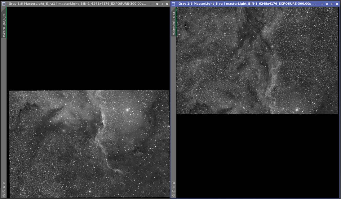 Two panels on the common grid