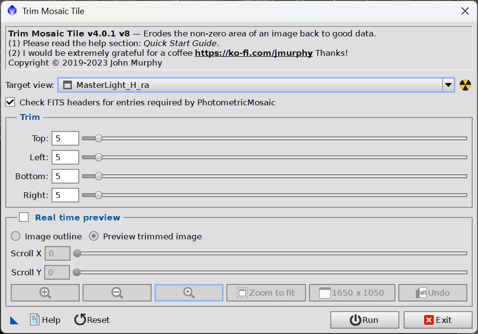 TrimMosaicTile settings