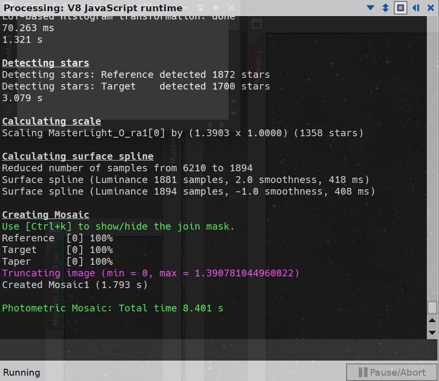 OIII console output