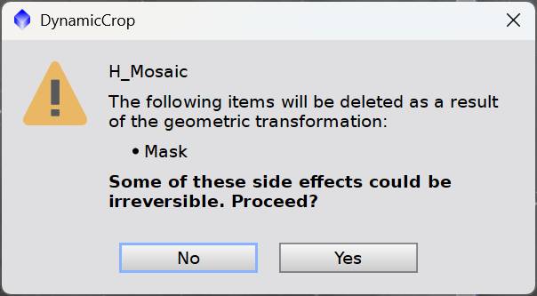 Mask deletion warning