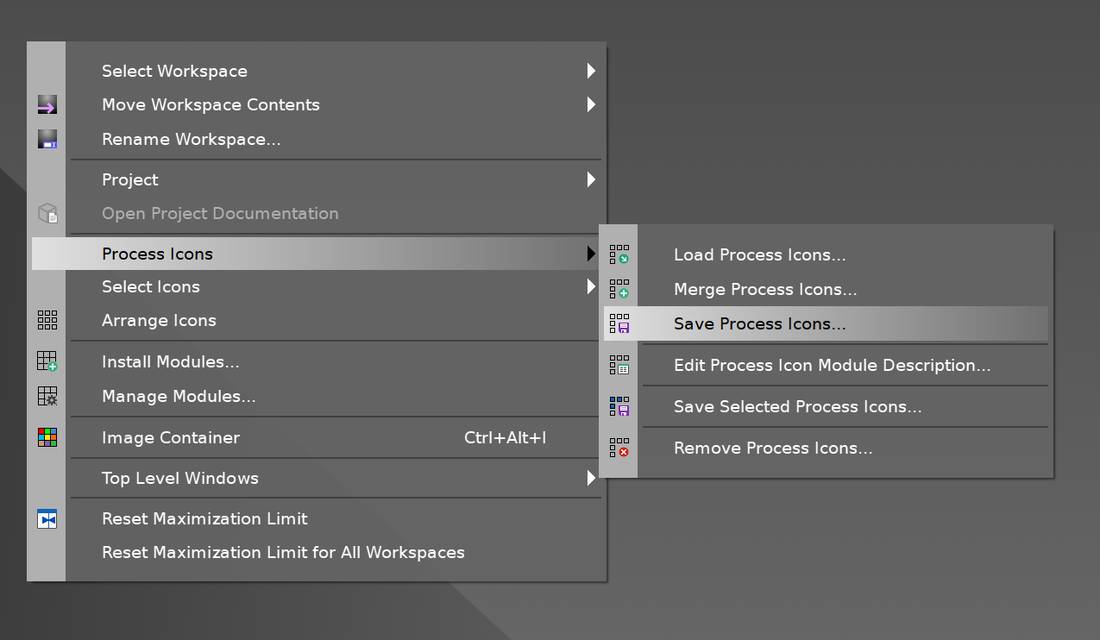 Saving process icons